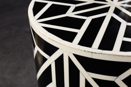 Masă laterală HARMONY NATURE 45cm alb negru [6]