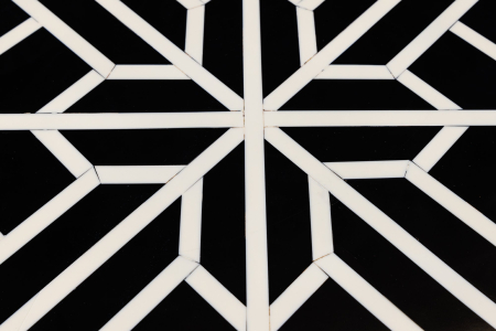 Masă laterală HARMONY NATURE 45cm alb negru [4]