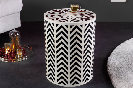 Masă laterală HARMONY NATURE 45cm alb-negru [1]