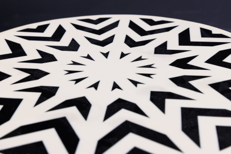 Masă laterală HARMONY NATURE 45cm alb-negru [3]