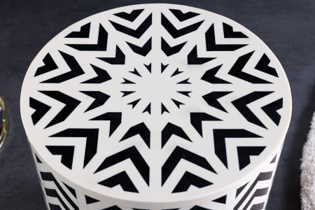 Masă laterală HARMONY NATURE 45cm alb-negru [4]