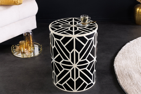 Masă laterală HARMONY NATURE 45cm alb negru [2]