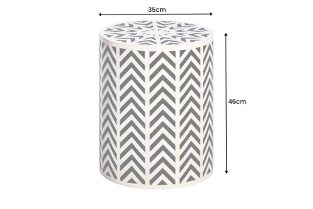 Masă laterală HARMONY NATURE 45cm alb-negru [9]