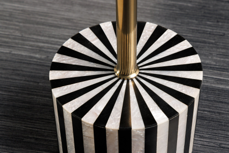 Masă laterală HARMONY NATURE 55cm negru alb auriu [7]