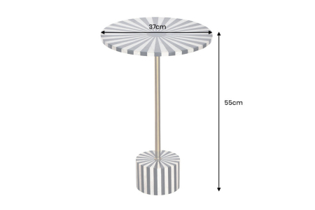 Masă laterală HARMONY NATURE 55cm negru alb auriu [9]