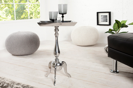 Masă laterală JARDIN 55cm pătrată aluminiu argintiu [3]