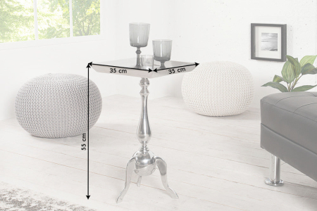 Masă laterală JARDIN 55cm pătrată aluminiu argintiu [5]