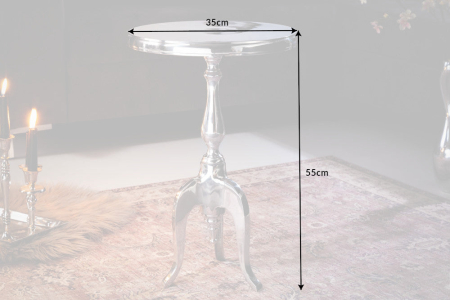 Masă laterală JARDIN Ø 55cm rotundă aluminiu argintiu [8]