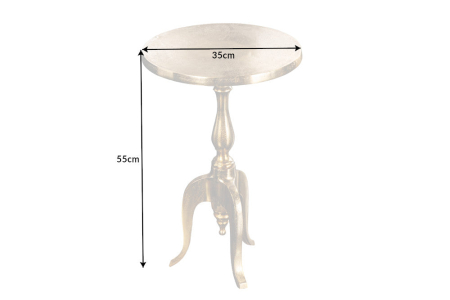 Masă laterală JARDIN Ø 55cm rotundă stil baroc aurie [8]