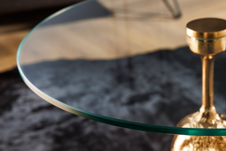 Masă laterală KONG 50cm aurie cu blat de sticlă de 45cm [3]