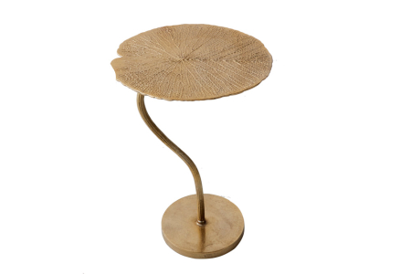 Living - Masă laterală LEAF 40cm aurie