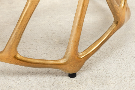 Masă laterală LIQUID GEOMETRY 50cm,sticlă securizată neagră,cadru auriu [6]