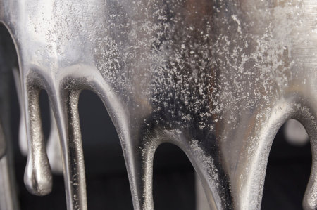 Masă laterală LIQUID LINE Ø 50cm rotundă argintie [4]