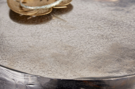 Masă laterală LIQUID LINE Ø 50cm rotundă argintie [6]