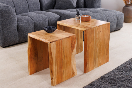 Masă laterală MAMMUT 55cm,Set de 2 ,lemn de salcâm natural [3]