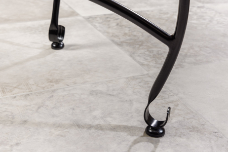 Masă laterală MARRAKESH 50cm argintie cu design lovitură de ciocan, tavă detașabilă [7]