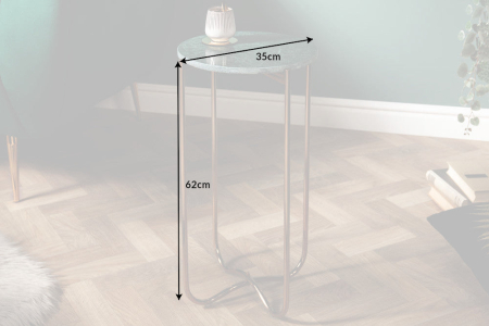 Masă laterală NOBLE 35cm marmură verde cu blat detașabil [7]