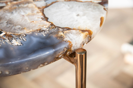 Masă laterală NOBLE 35cm,piatra de agat albastru alb cu blat detașabil [4]