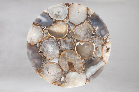 Masă laterală NOBLE 35cm,piatra de agat albastru alb cu blat detașabil [6]