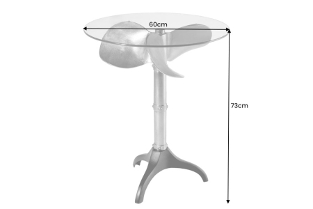 Masă laterală OCEAN 75cm cupru fără blat de sticlă [5]