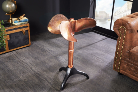 Masă laterală OCEAN 75cm cupru fără blat de sticlă [4]