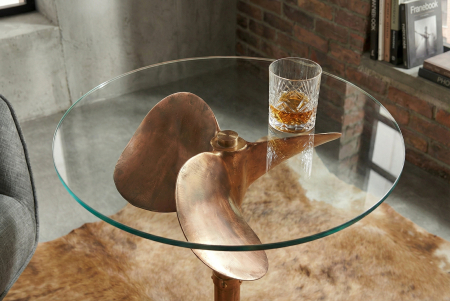 Masă laterală OCEAN 75cm cupru fără blat de sticlă [1]