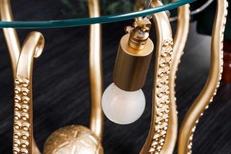 Masă laterală OCTOPUS 50cm aurie cu lampă  [5]