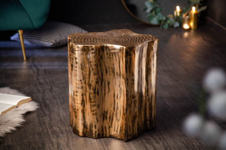 Masă laterală ORGANIC ORIENT 37-44cm aspect de trunchi auriu [2]