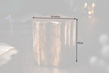 Masă laterală ORGANIC ORIENT 37-44cm aspect de trunchi auriu [7]