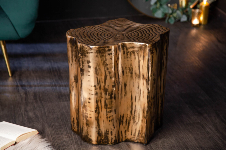 Masă laterală ORGANIC ORIENT 37-44cm aspect de trunchi auriu [1]