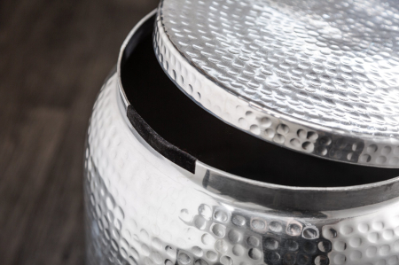 Masă laterală ORGANIC ORIENT 50cm cu efect de lovitură de ciocan argintie [6]