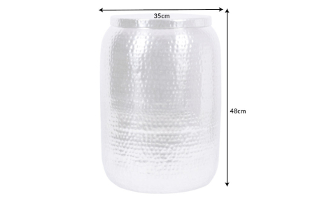 Masă laterală ORGANIC ORIENT 50cm cu efect de lovitură de ciocan argintie [7]