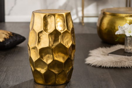 Masă laterală ORGANIC ORIENT 50cm cu efect de lovitură de ciocan aurie [1]