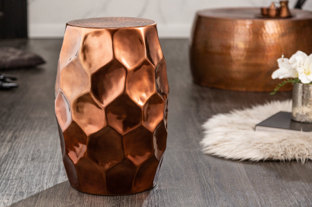 Masă laterală ORGANIC ORIENT 50cm cu efect de lovitură de ciocan, cupru [1]