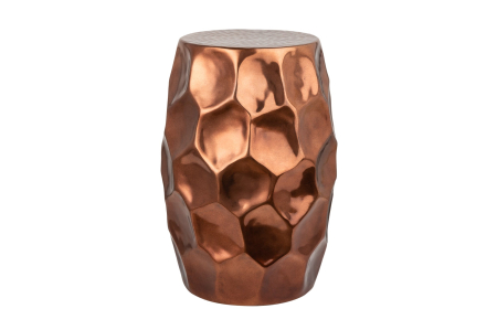 Living - Masă laterală ORGANIC ORIENT 50cm cu efect de lovitură de ciocan, cupru