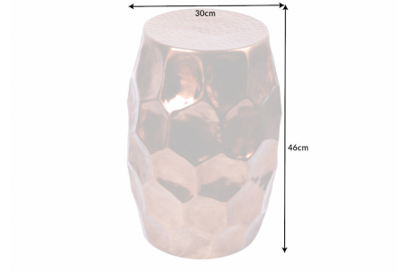 Masă laterală ORGANIC ORIENT 50cm cu efect de lovitură de ciocan, cupru [6]