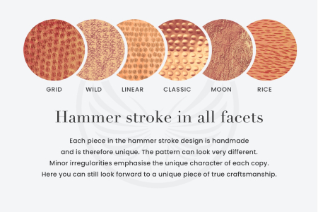 Masă laterală ORGANIC ORIENT 50cm cu efect de lovitură de ciocan, cupru [7]