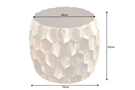 Masă laterală ORGANIC ORIENT 55cm aurie cu efect de ciocan  [6]