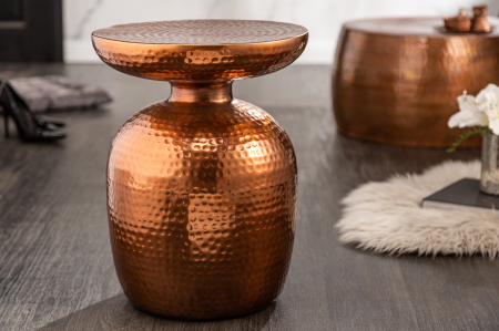 Masă laterală ORIENT 50cm cu efect de lovitură de ciocan, cupru [2]