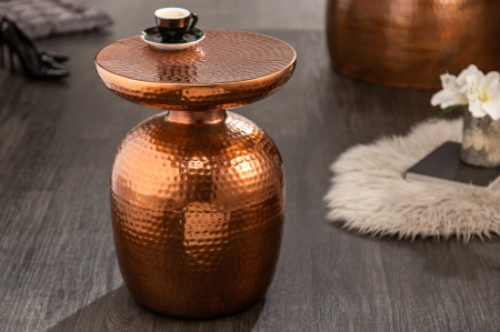 Masă laterală ORIENT 50cm cu efect de lovitură de ciocan, cupru [1]