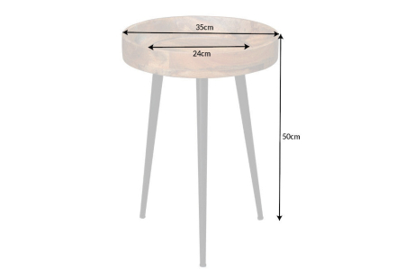 Masă laterală PURE NATURE 35cm lemn de mango natural [7]