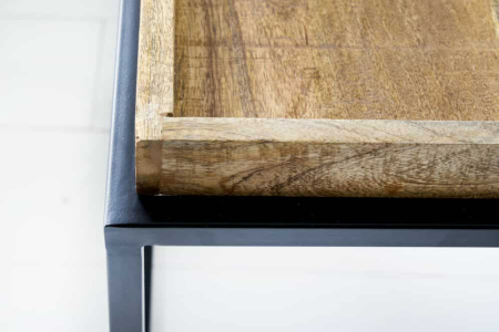 Masă laterală SERVITEUR 45-55cm set de 2 tăvi din lemn de mango [5]