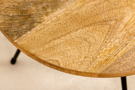 Masă laterală SIMPLY CLEVER 60cm din lemn natural de mango cu mâner negru [4]