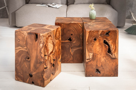 Masă laterală SQUARE 30cm lemn de tec [1]