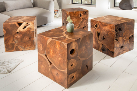 Masă laterală SQUARE 40cm lemn de tec [1]