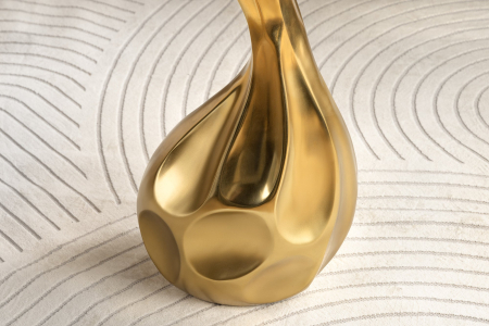 Masă laterală TEAR 60cm aurie cu marmură albă  [13]