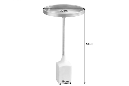 Masă laterală TRAYFUL 55cm auriu antic cu suport din marmură [6]