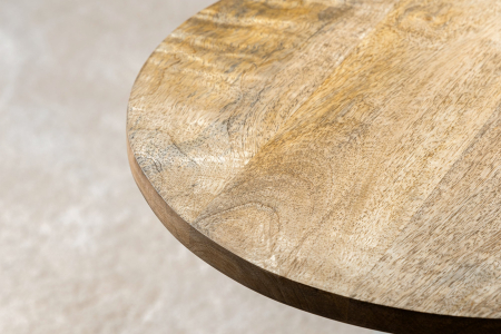 Masă laterală TRAYFUL 55cm, bază din marmură și blat din lemn de mango [6]