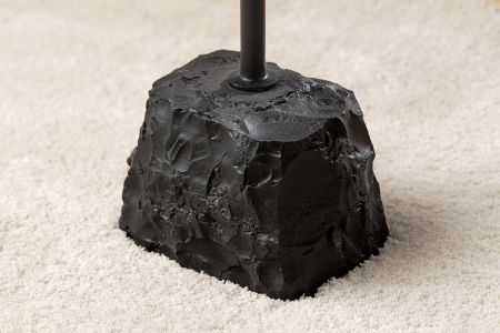 Masă laterală TRAYFUL 55cm, bază din marmură și blat din lemn de mango [1]