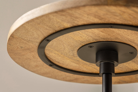 Masă laterală TRAYFUL 55cm, bază din marmură și blat din lemn de mango [2]